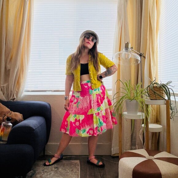 PRICE FIRM Madewell Yellow Embroidered Linen Boxy Button Down Shirt | Size XS/S - Picture 2 of 10